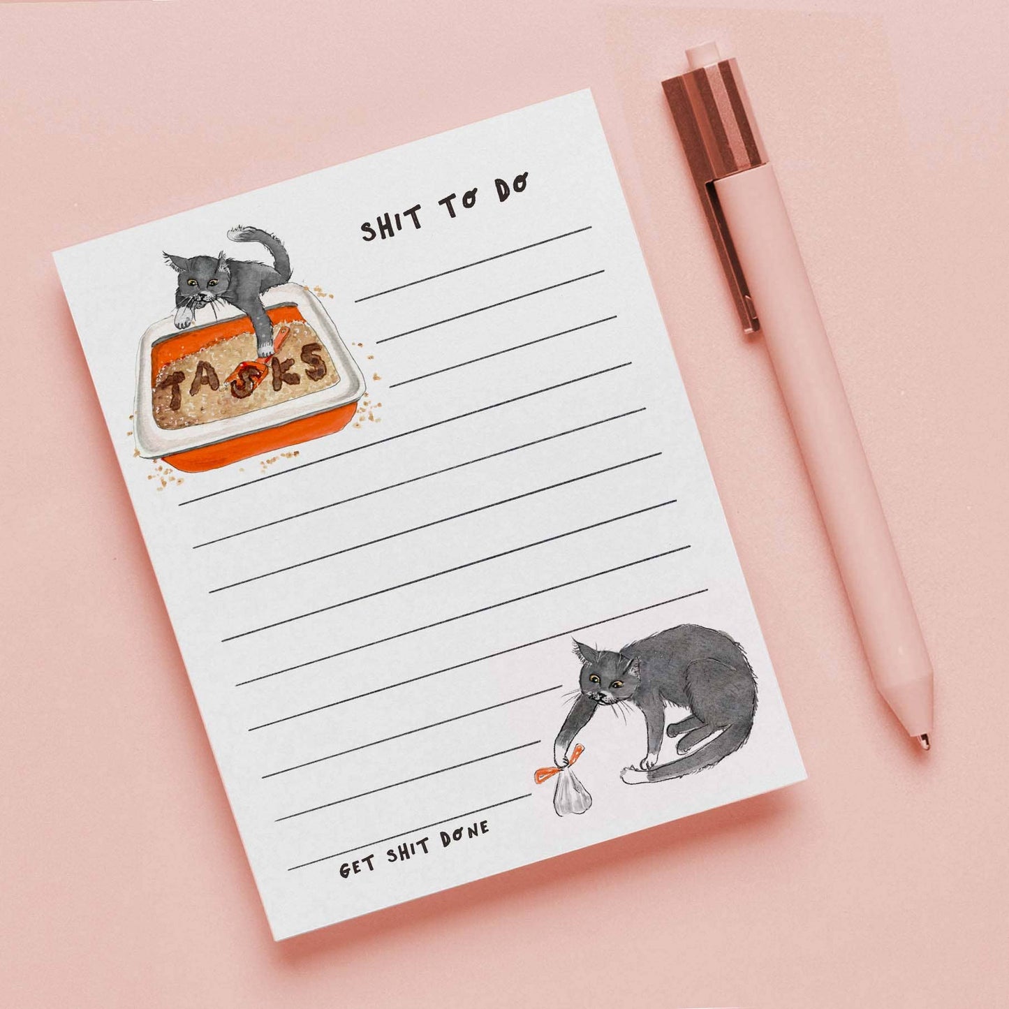 Cat Shit To Do Notepad - To-do List Notepads
