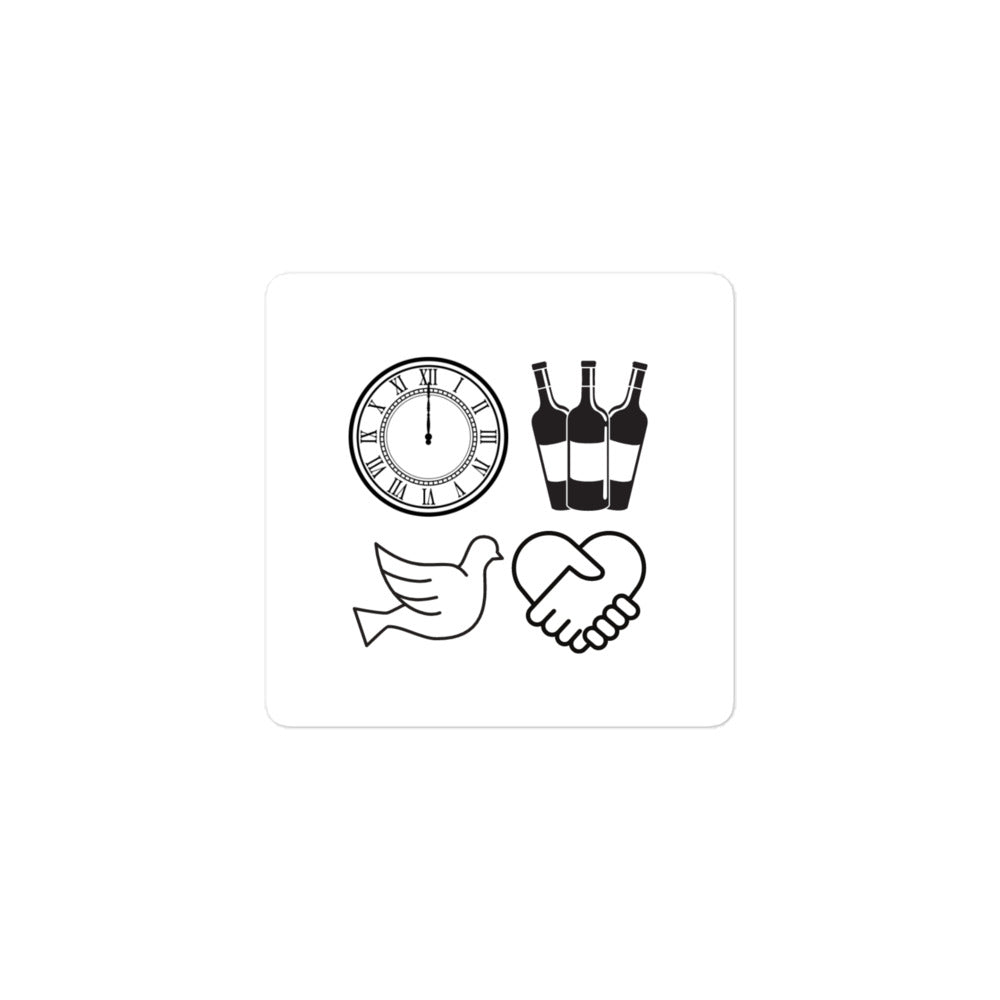 My Time, Wine, Spirit, Trust Icons Bubble-Free Stickers