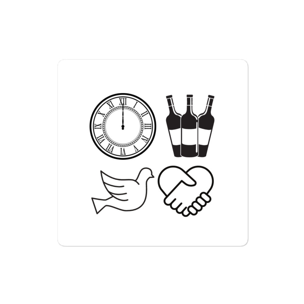 My Time, Wine, Spirit, Trust Icons Bubble-Free Stickers