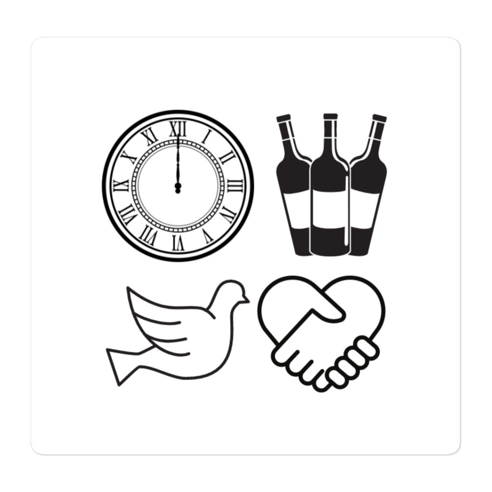 My Time, Wine, Spirit, Trust Icons Bubble-Free Stickers