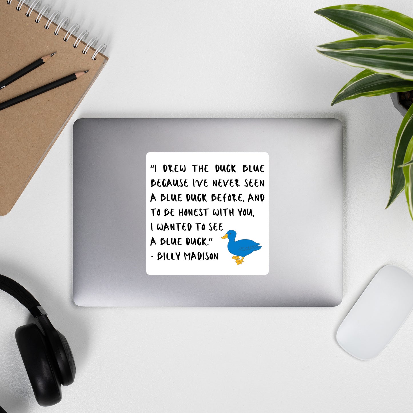 I Drew the Duck Blue Bubble-Free Stickers