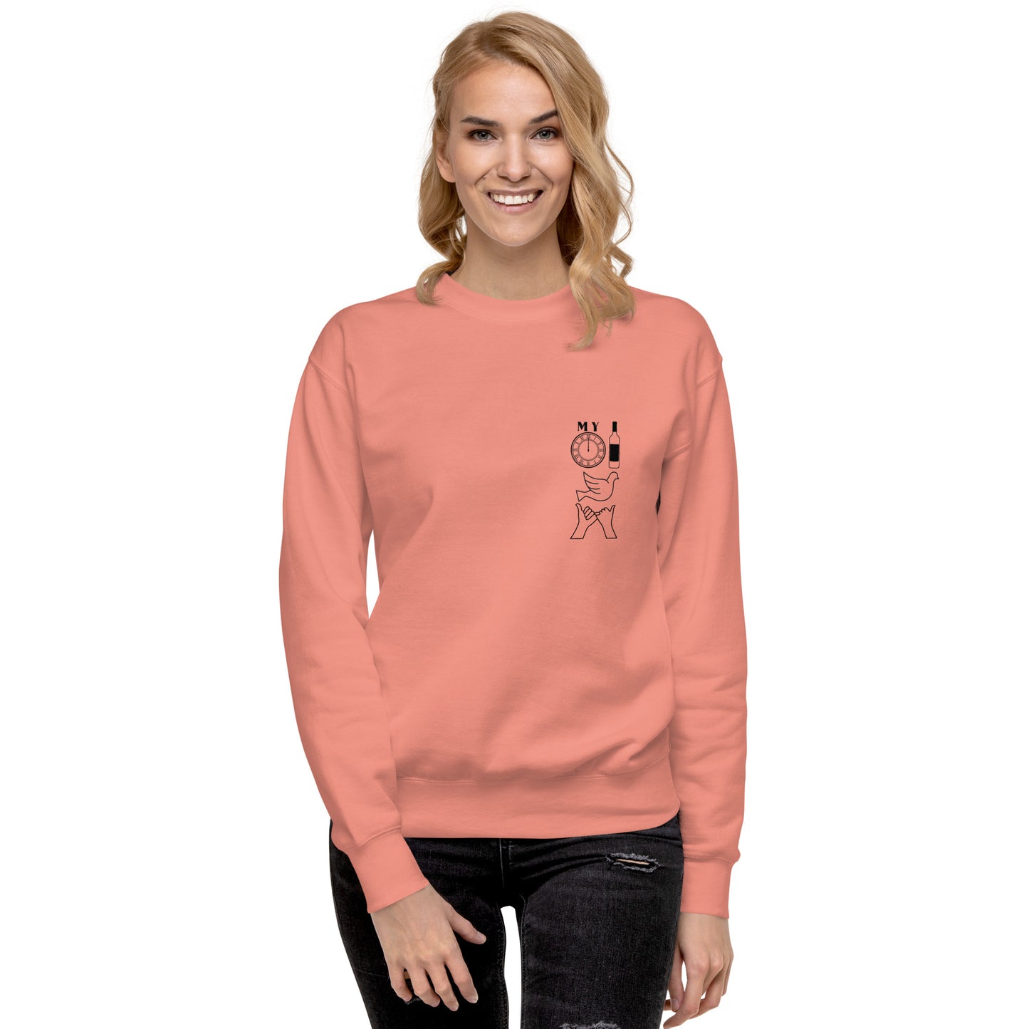 DBATC My Time, Wine, Spirit, Trust Icons Unisex Premium Sweatshirt