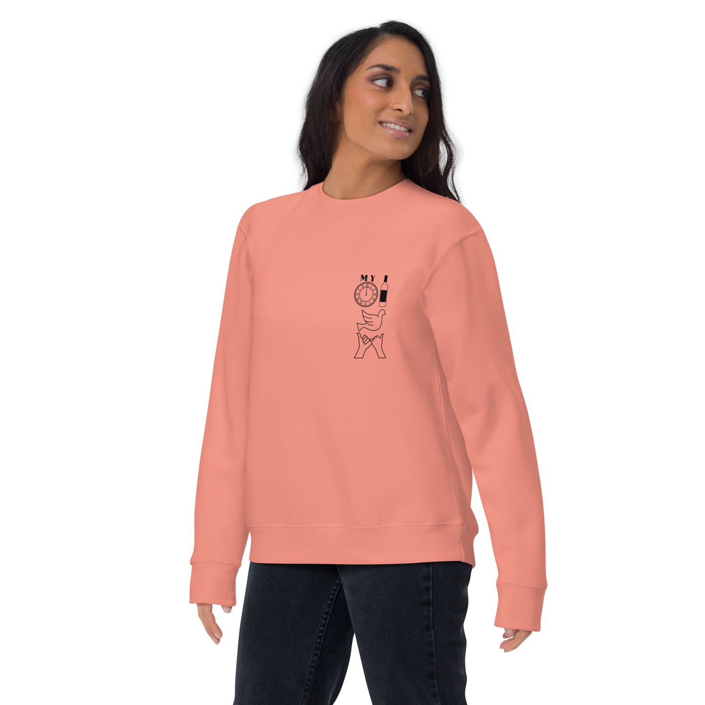 DBATC My Time, Wine, Spirit, Trust Icons Unisex Premium Sweatshirt
