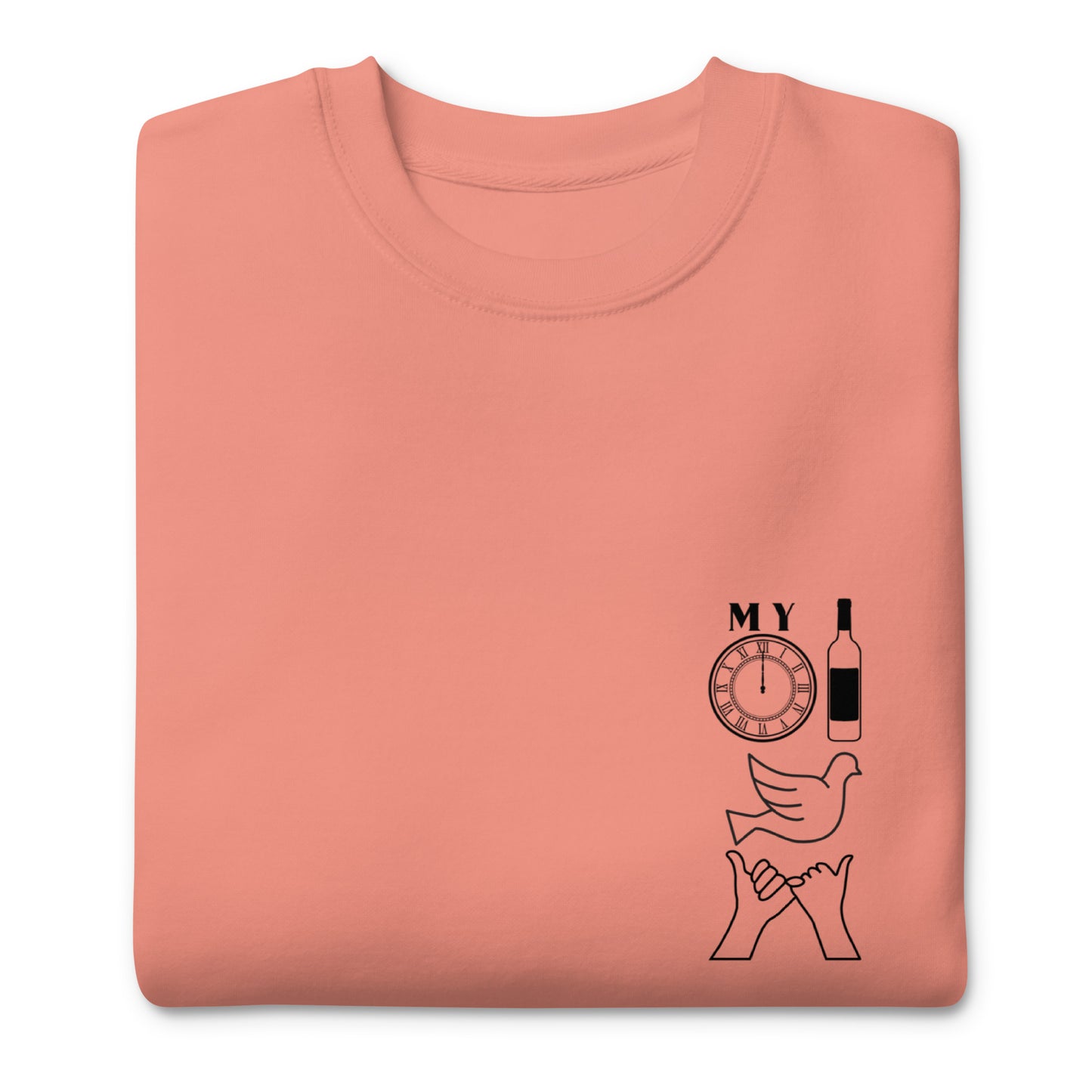 DBATC My Time, Wine, Spirit, Trust Icons Unisex Premium Sweatshirt