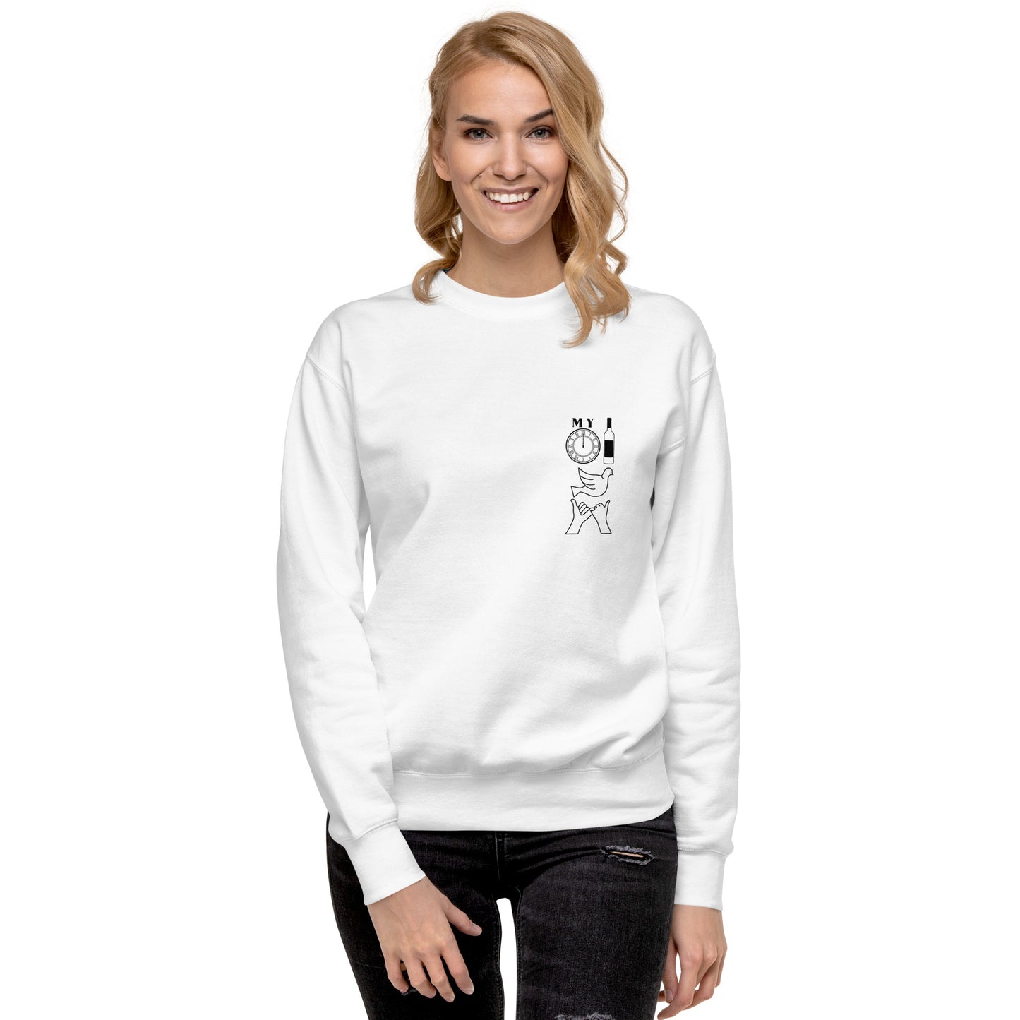 DBATC My Time, Wine, Spirit, Trust Icons Unisex Premium Sweatshirt