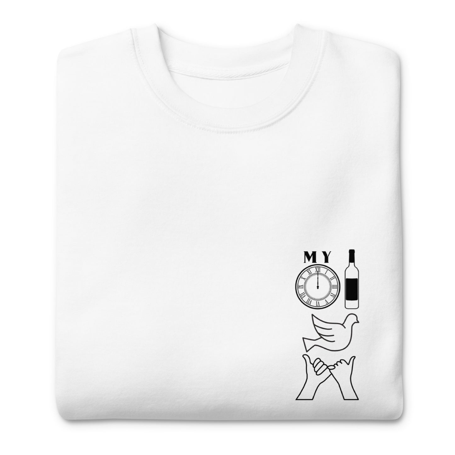 DBATC My Time, Wine, Spirit, Trust Icons Unisex Premium Sweatshirt