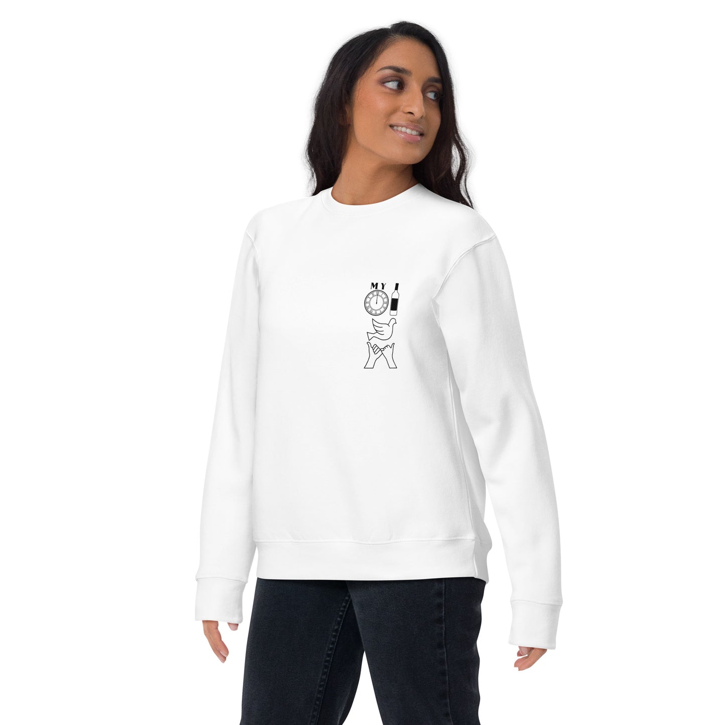DBATC My Time, Wine, Spirit, Trust Icons Unisex Premium Sweatshirt