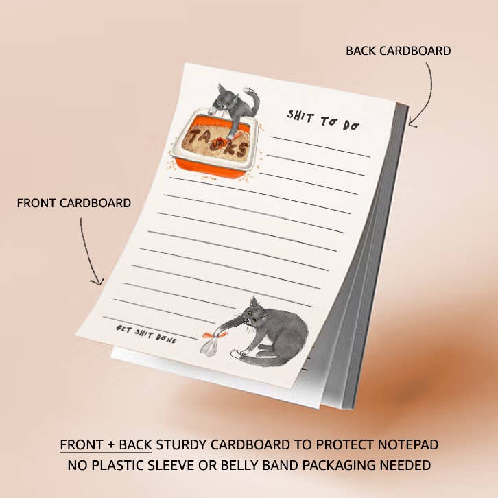 Cat Shit To Do Notepad - To-do List Notepads