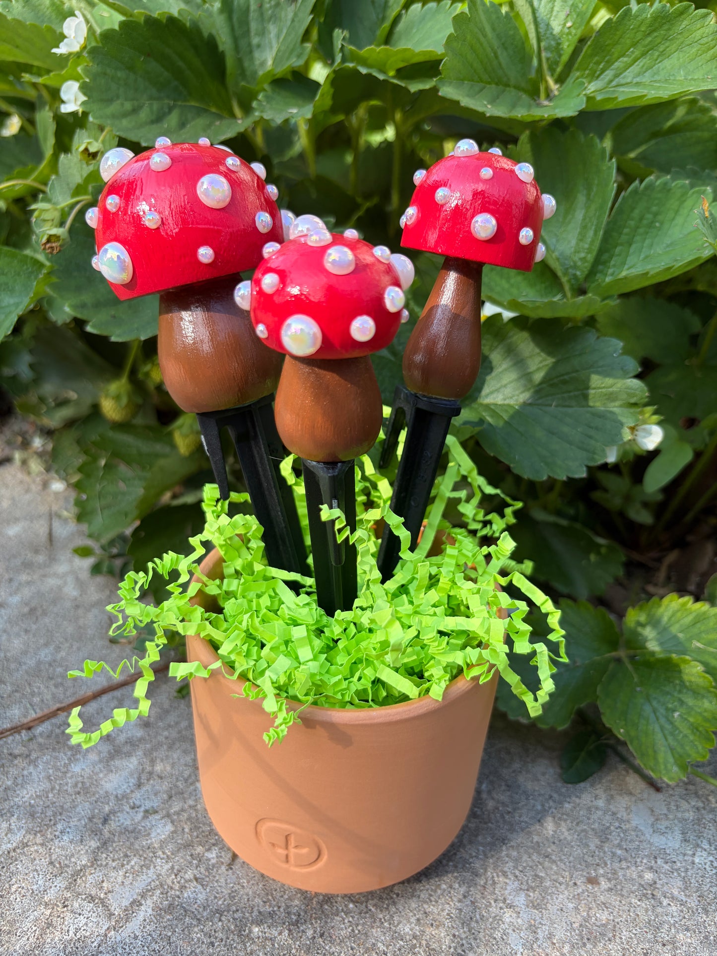 Classic Red Mushroom Stake Set