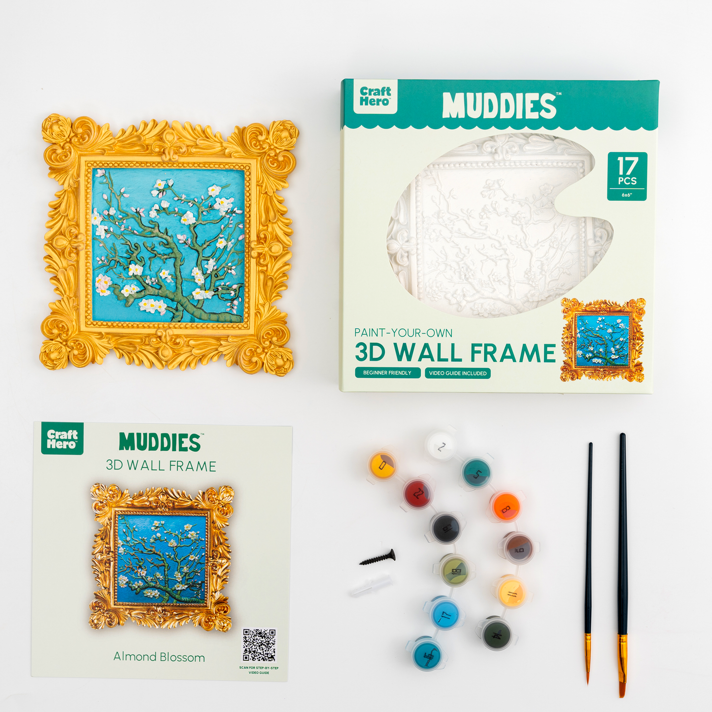 Muddies™ 3D Wall Frame Painting Kit — Almond Blossom
