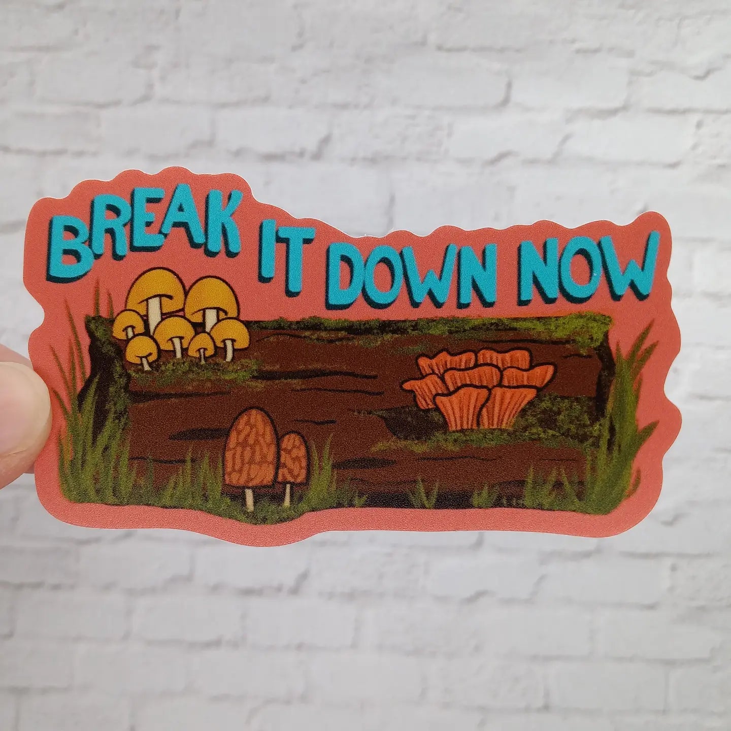 Break It Down Now Mushroom Sticker