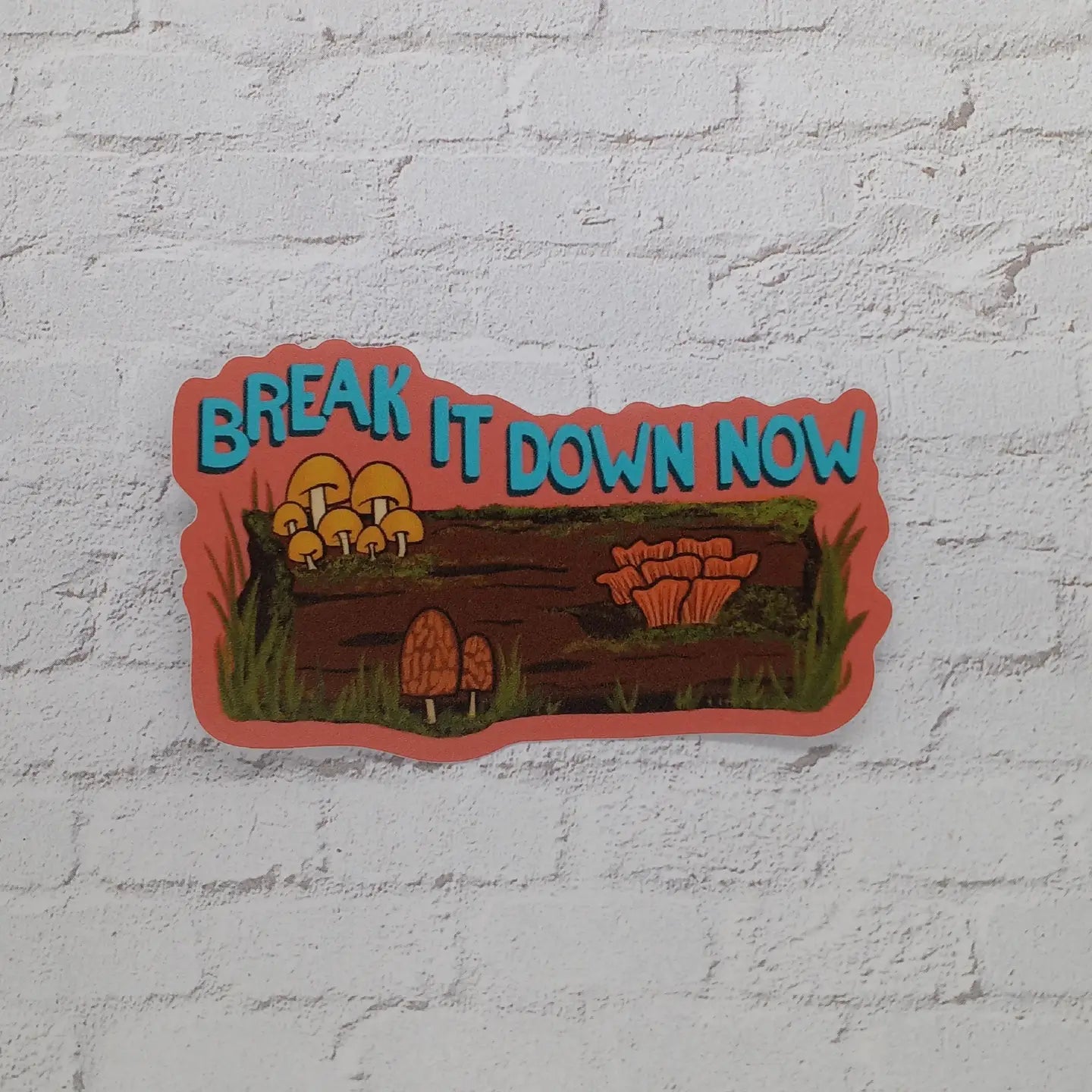 Break It Down Now Mushroom Sticker