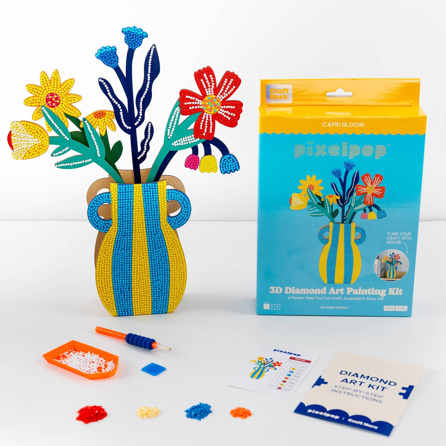 PixelPop™ Diamond Art 3D Display — Capri Bloom
