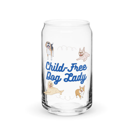 Child-Free Dog Lady Floofs Can-Shaped Glass