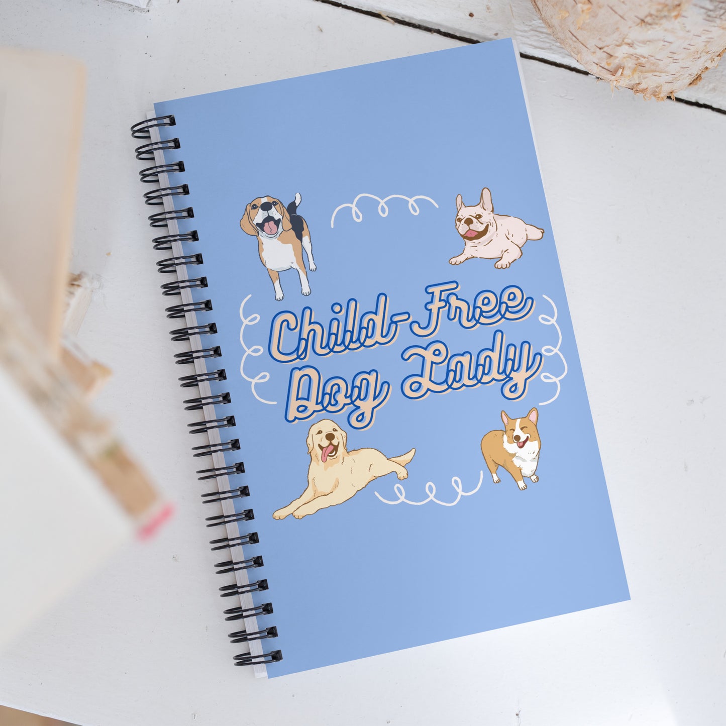 Child-Free Dog Lady Spiral notebook