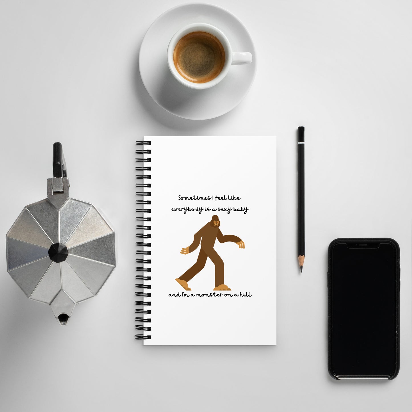 Anti-Hero Bigfoot Spiral notebook