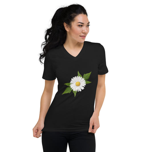 Poison Ivy Daisy Unisex Short Sleeve V-Neck T-Shirt